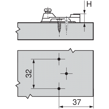 Prowadnik Blum 193L6100 modul wys.0mm